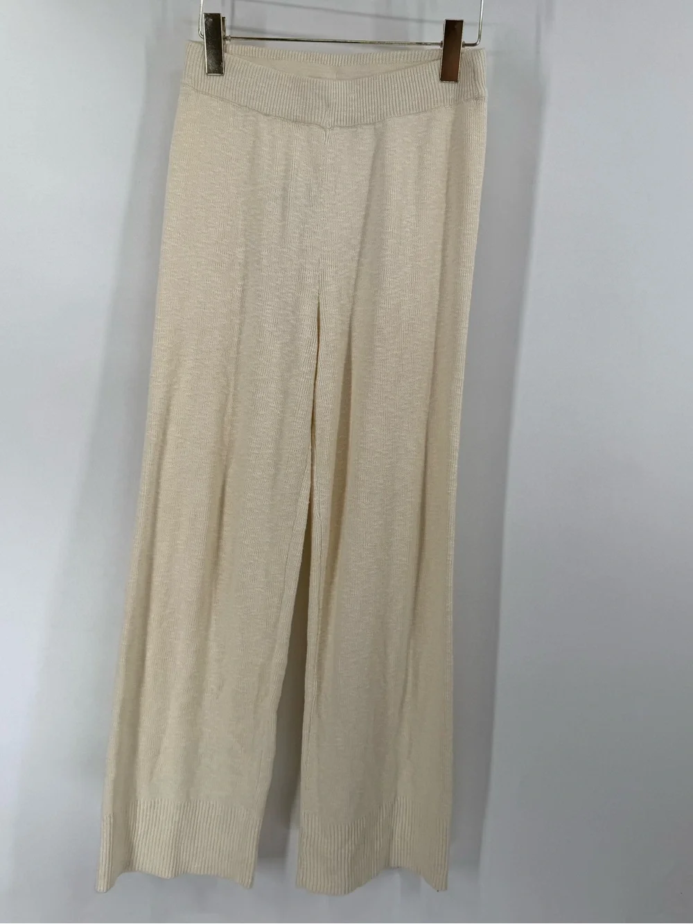 Free People beach cream knit wide leg pants size xs